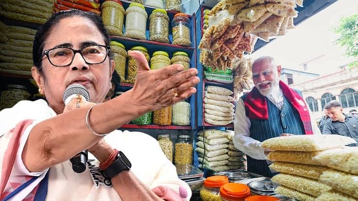 ଝାଲମୁଢି ଖାଇବା ପ୍ରଧାନମନ୍ତ୍ରୀଙ୍କ ପୂର୍ବ ପ୍ରସ୍ତୁତ ନାଟକ;  ସେଠାରେ ହାଇ-ଡେଫିନେସନ୍ କ୍ୟାମେରା ଆସିଲା କେଉଁଠୁ: ମମତା ବାନାର୍ଜୀ