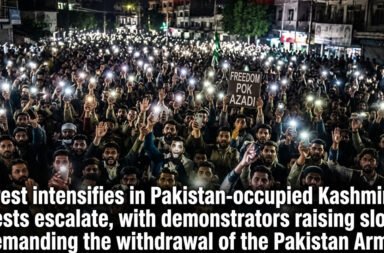 Unrest intensifies in Pakistan-occupied Kashmir as protests escalate, with demonstrators raising slogans demanding the withdrawal of the Pakistan Army. The city echoed with calls of “Pakistan Army, Go Back,” highlighting growing public discontent.