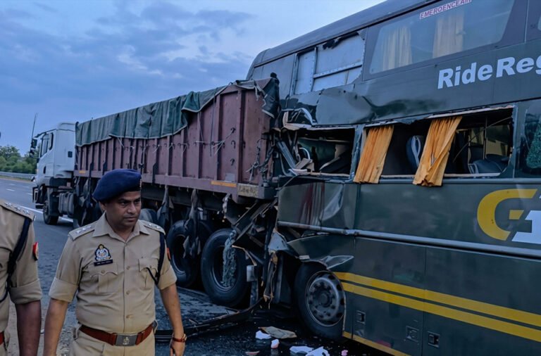 A bus collided with a trailer on the Yamuna Expressway, leaving four people dead and 20 others injured in the tragic accident.