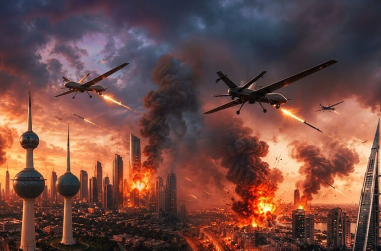 United States carries out continued strikes; in response, Iran launches counterattacks targeting U.S. bases in Kuwait and Bahrain. ⚠️🚀🌍🪖
