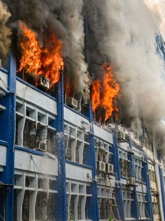 Massive fire breaks out in a government building; around 4,000 EVMs used in West Bengal elections are destroyed in the blaze.