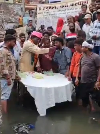 Birthday Cake cut in Drain