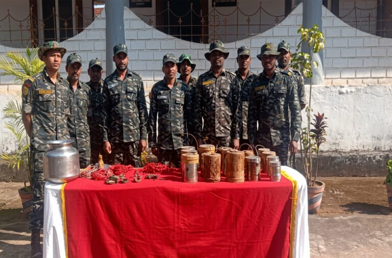 **Maoist dump unearthed; huge cache of explosive materials seized.**