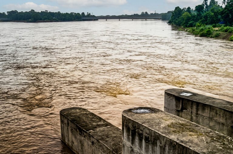The water level of the Baitarani River is rising steadily, triggering fear among residents of riverside villages as they remain alert to the possibility of flooding and further deterioration of the situation.
