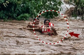 Two women stranded in the swollen Salunki River were safely rescued by the Fire Services team after a prompt rescue operation in Boudh.