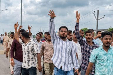 BJD stages protest against Dharmendra Pradhan in Angul.