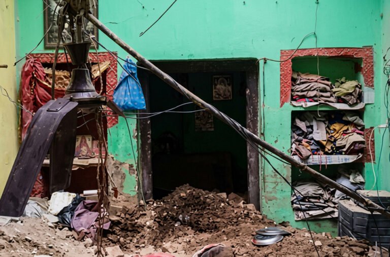 Heavy rainfall claims six lives as a house collapses on a family.