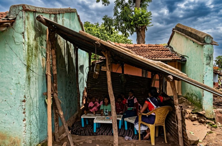 Children’s future hangs in the balance as classes are held in a cowshed; Anganwadi centre functions in a hazardous condition.