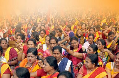 Anganwadi workers stage protest over various demands; Collector’s office gheraoed.