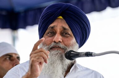 Sukhbir Singh Badal attacked with a sharp weapon outside a gurdwara; hospitalized.