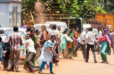 Tension along the India–Nepal border; villagers pelt stones at SSB personnel.