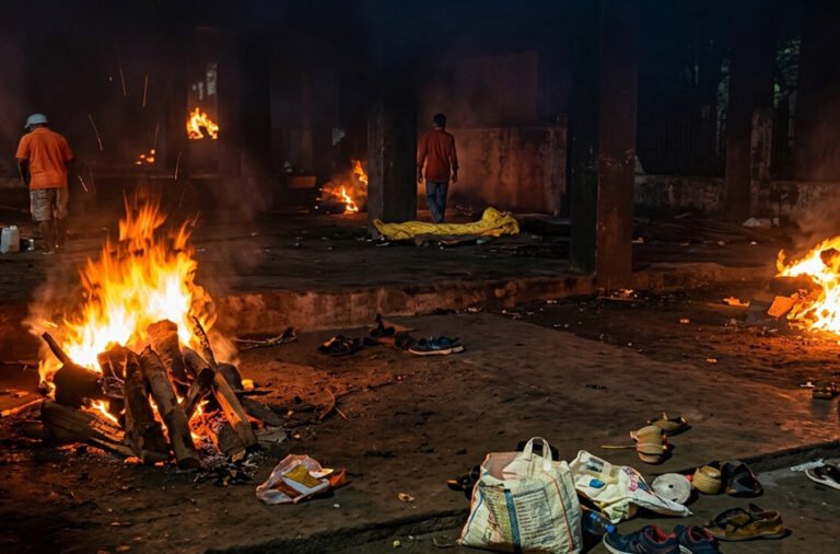 Swargadwar echoes with cries and mourning; seven Odias cremated together.