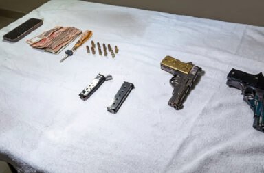 Gun seized; one arrested.