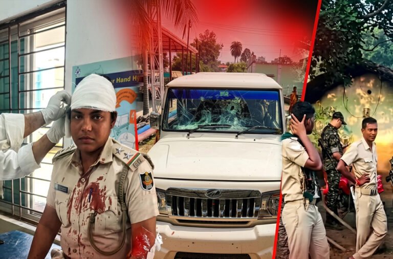 Ruckus during raid on illegal liquor; excise officials attacked and vehicle vandalised. Woman SI injured; five arrested, five bikes seized.