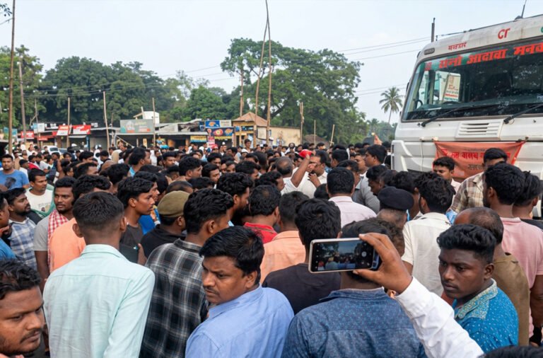 Fatal road accident in Athagarh: +2 student killed after being run over by a Hyva truck; one critically injured.