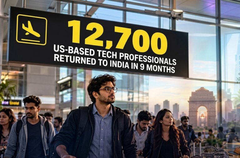 Uncertainty Over H-1B Visas; 12,700 Tech Professionals Have Returned to India in Nine Months. Make the headline more conciseClarify the nine-month timeframe